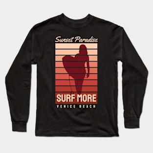 Sunset Paradise Surf More Venice Beach Long Sleeve T-Shirt